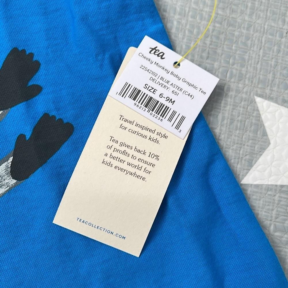 Tea Collection - NWT Cheeky Monkey Tee, 6-9 months - Picture 3 of 6